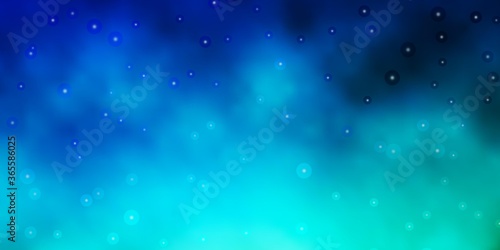 Light Blue, Green vector background with small and big stars. Colorful illustration in abstract style with gradient stars. Pattern for new year ad, booklets.