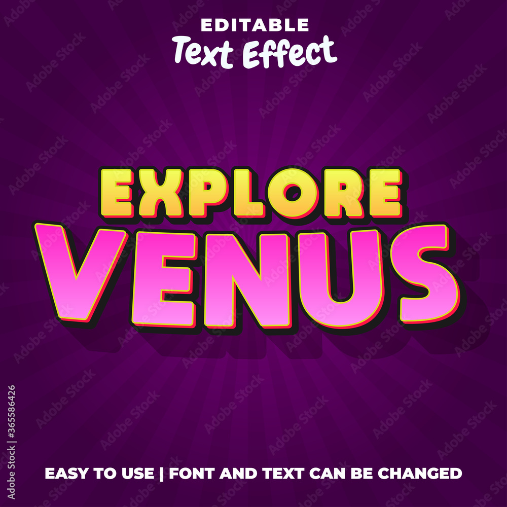 Explore Venus Game Logo Editable Text Effect Style