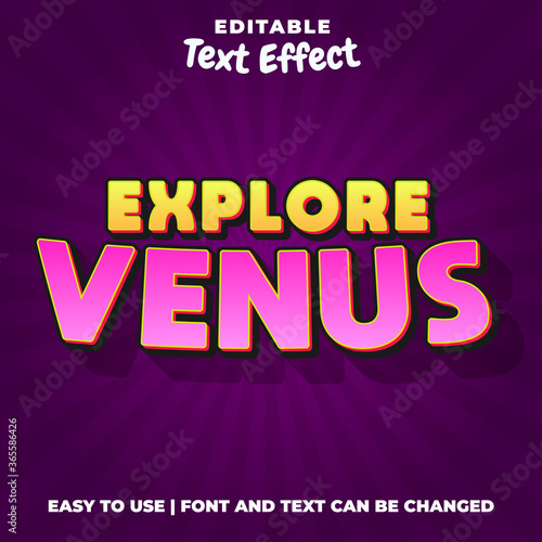 Explore Venus Game Logo Editable Text Effect Style