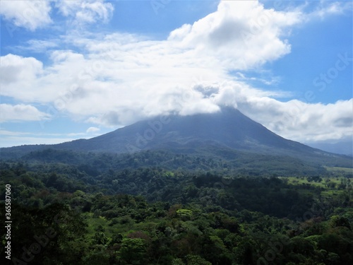 clouds over A renal volcanic mountain in Costa Rica