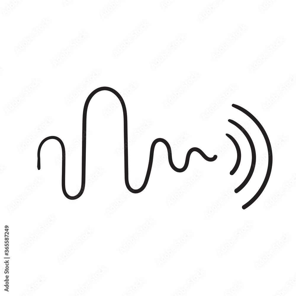 hand drawn doodle sound wave icon illustration vector isolated background hand drawn doodle sound wave icon illustration vector isolated background