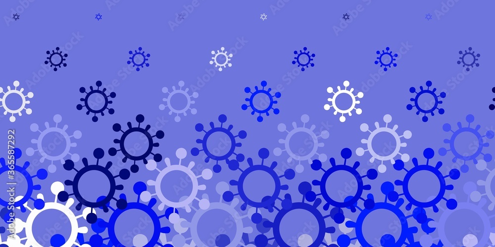 Light BLUE vector template with flu signs. Light BLUE vector template with flu signs.