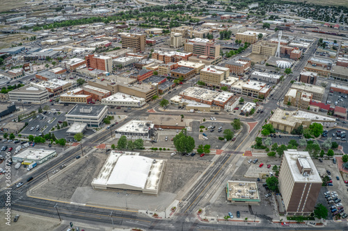 Aerial View of Casper, One of the largest Towns in Wyoming