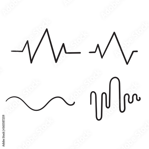 hand drawn doodle sound wave icon illustration vector isolated background