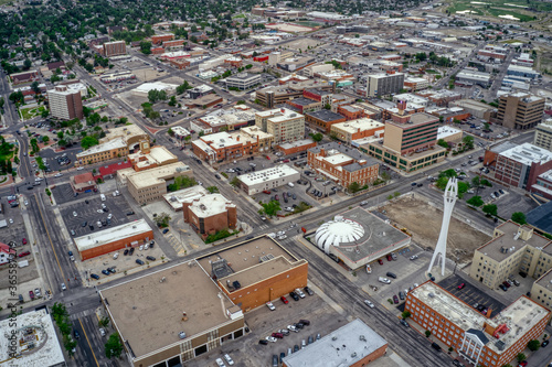 Aerial View of Casper  One of the largest Towns in Wyoming