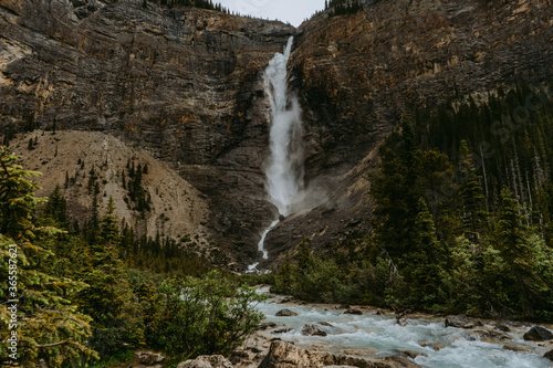 Takakkaw Falls in Yoho National Park, Popular tourist attraction in British Columbia, Canada