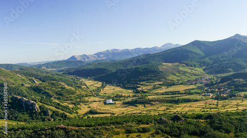 Panoramic view from the Peña Tremaya. Palencia. Spain