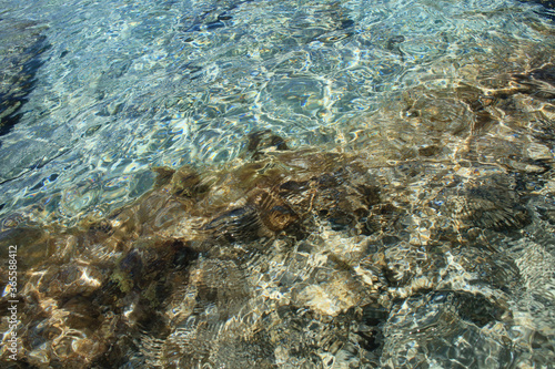 Kedrodasos beach private paradise blue lagoon free camping area rocky coast with crystal waters and corals covid-19 season prints photo