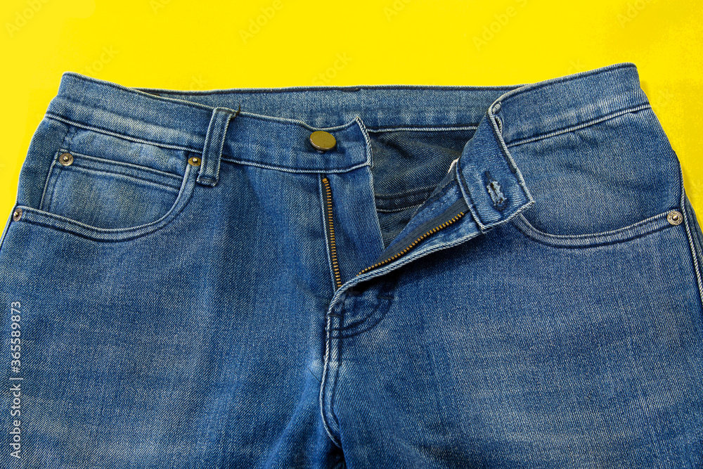 The front of the jeans Blue denim Denim jeans The front of the jeans Blue denim Denim jeans