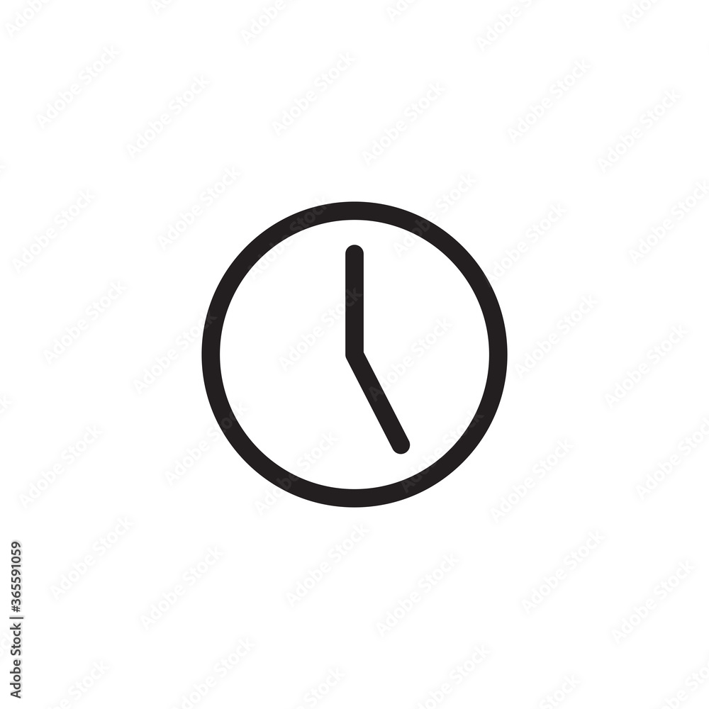 Clock icon vector logo design flat style illustration Clock icon vector logo design flat style illustration