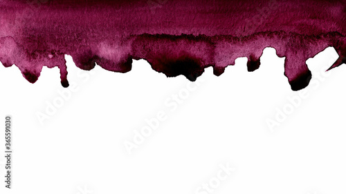 Gradient with Antique Ruby, Red, Bordeaux color, Burgundy color. Maroon Wine watercolor hand drawn stain. Artistic brush paint splash background.Pictures for cards, labels, books, covers, poster.