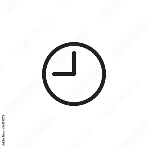 Clock icon vector logo design flat style illustration