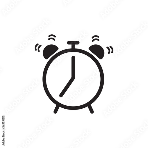Alarm clock icon vector logo design template