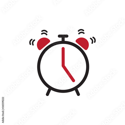Alarm clock icon vector logo design template