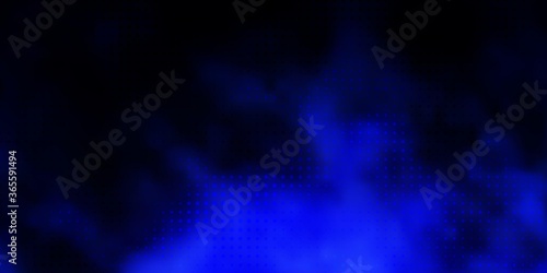 Dark BLUE vector pattern with spheres. Glitter abstract illustration with colorful drops. Pattern for business ads.