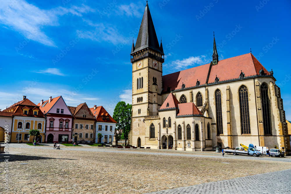 The main square in the medieval town of Bardejov in Slovakia
