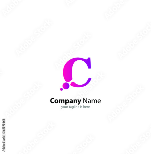 the simple elegant logo of letter C with white background