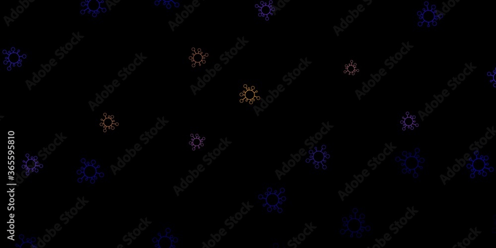 Dark blue, red vector template with flu signs.