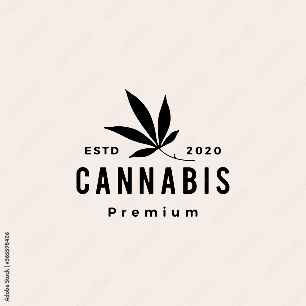 cannabis hipster vintage logo vector icon illustration