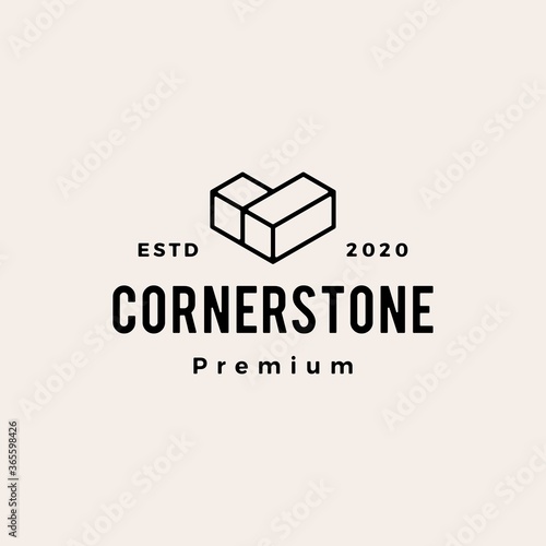 Obraz na plátně cornerstone hipster vintage logo vector icon illustration
