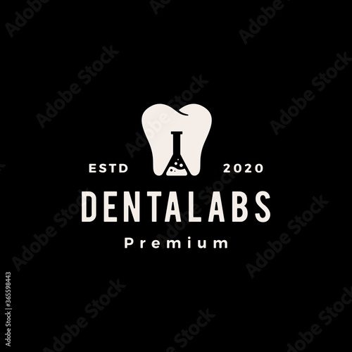 dental lab labs hipster vintage logo vector icon illustration