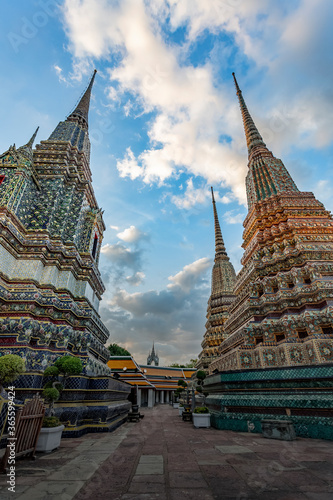BANGKOK, THAILAND -July 6, 2019:Wat Phra Chettuphon Wimon Mangkhalaram Ratchaworamahawihan or the former name Wat Pho, also known as The Temple of the Reclining Buddha, is a Buddhist temple in Phra Na