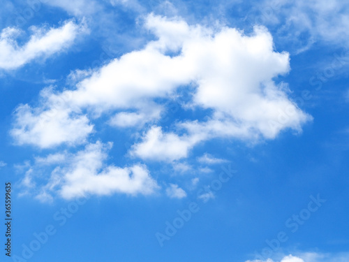 Blue sky with white clouds background nature. 