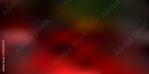 Dark green, red vector gradient blur background.