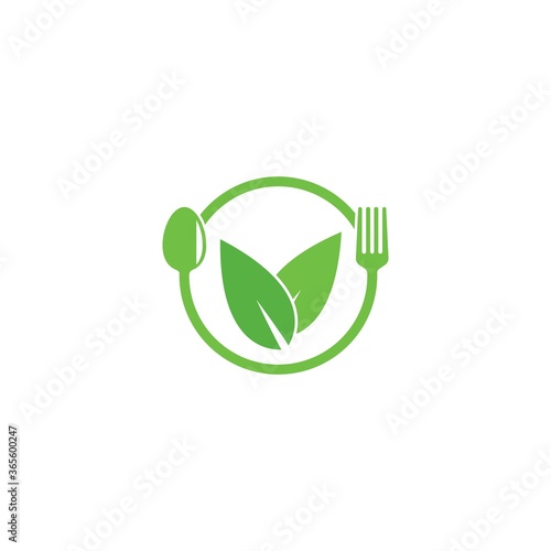 Human healthy vegetarian food logo vector icon illustration