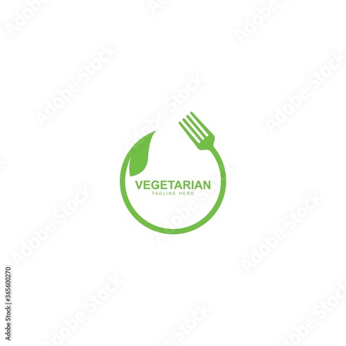 Human healthy vegetarian food logo vector icon illustration