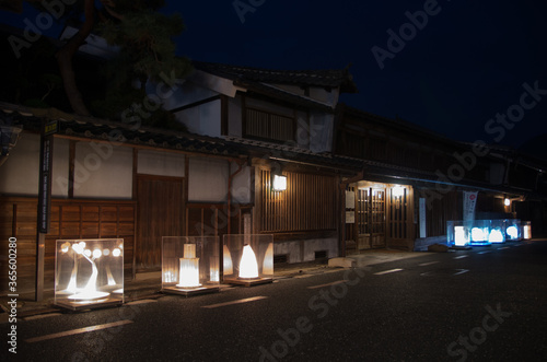 うだつの上がる町並みの夜景