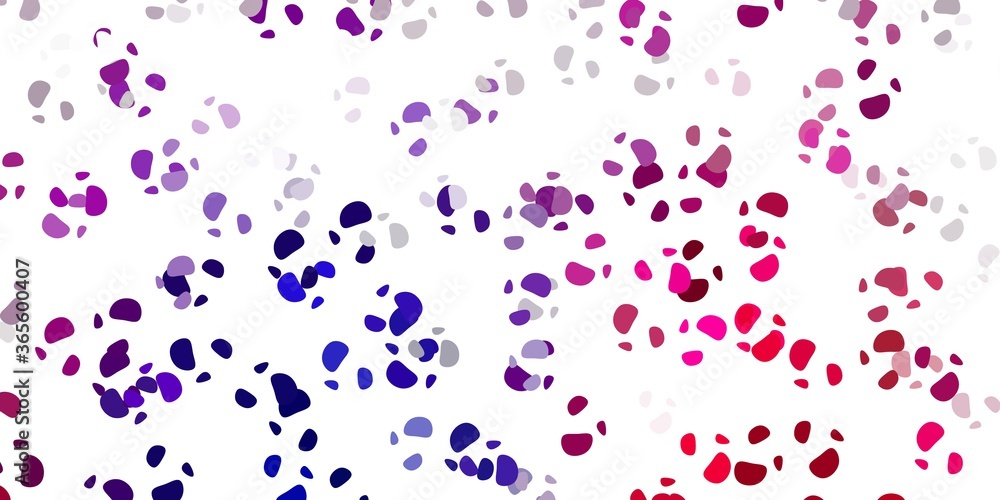 Fototapeta premium Light purple, pink vector backdrop with chaotic shapes.