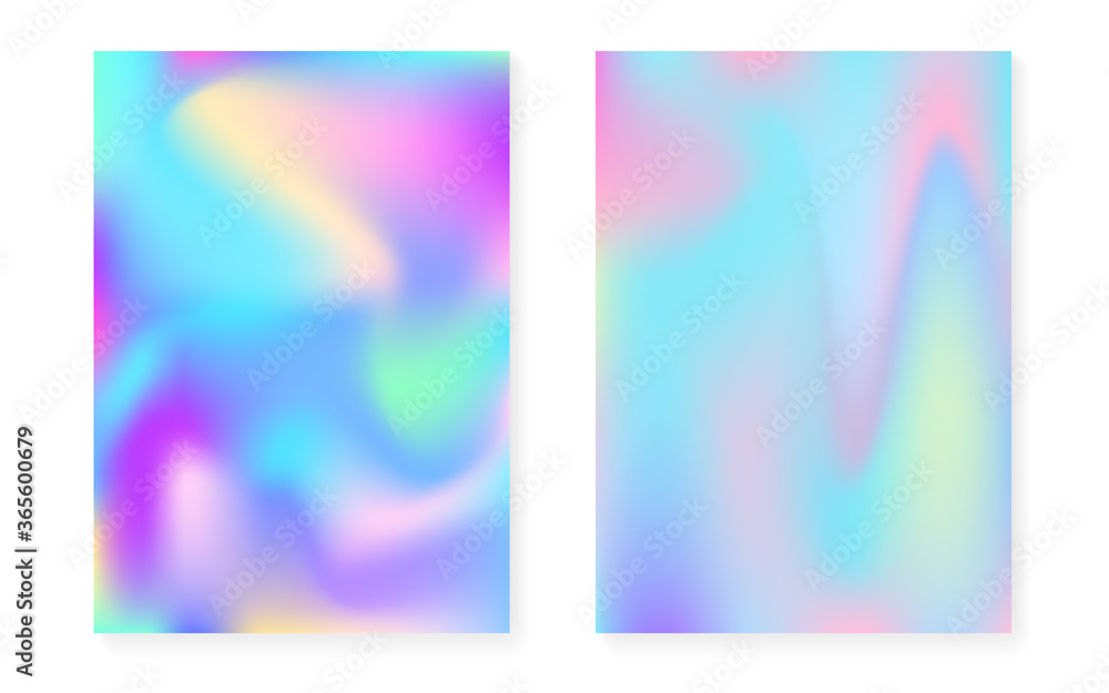 Holographic gradient background set with hologram cover. Holographic gradient background set with hologram cover.