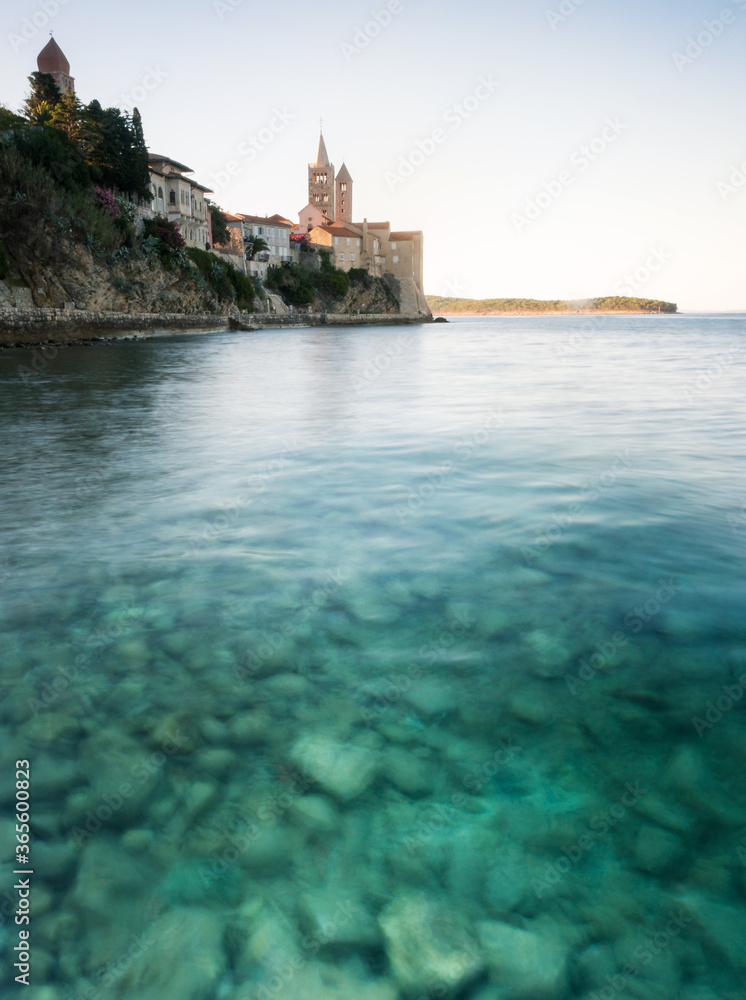 old town of rab with coastline in front in croatia