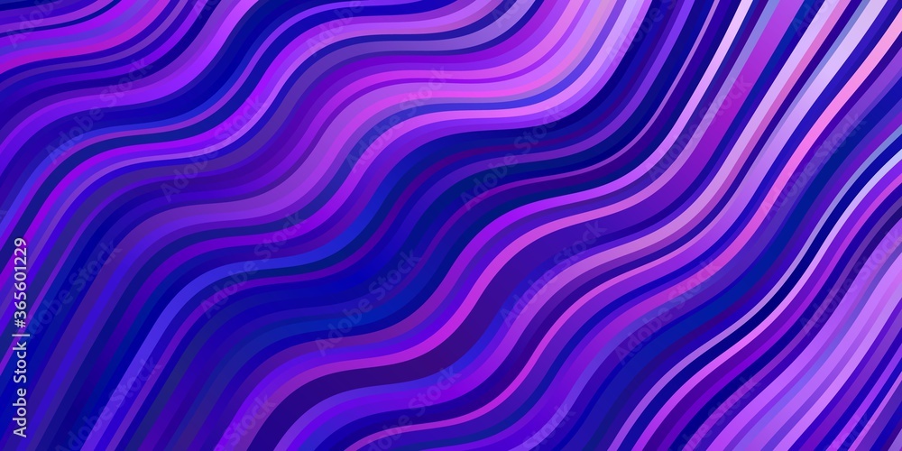 Light Purple, Pink vector layout with wry lines. Colorful illustration, which consists of curves. Pattern for ads, commercials.