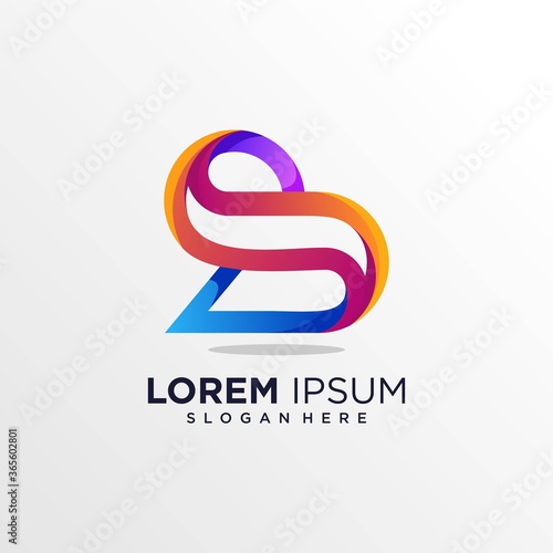 Modern abstract logo with initial S, modern, idea, color, Premium vector