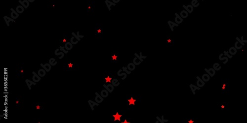Dark Red vector background with small and big stars. Shining colorful illustration with small and big stars. Design for your business promotion.