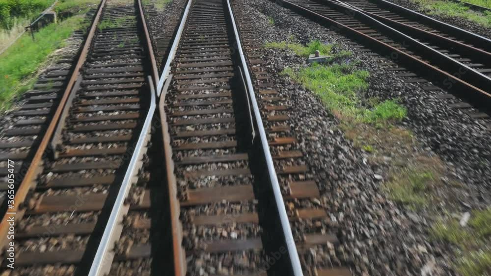 Railway Track Seen from Train Driver Perspective POV Railway Track Seen from Train Driver Perspective POV