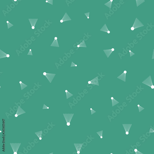 Simple badminton shuttles seamless vector pattern on teal. Unisex surface print design for fabrics, stationery, textiles, wrapping paper, scrapbooking, and packaging.