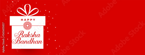red raksha bandhan gift banner with text space