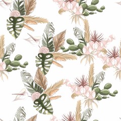 Bilder mit Rahmen Dschungel Tropische Blätter Monstera Orchidee Kaktus Muster  © Евгения Юшина