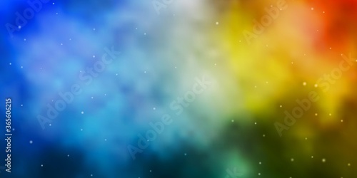 Light Blue, Yellow vector layout with bright stars. Shining colorful illustration with small and big stars. Best design for your ad, poster, banner.