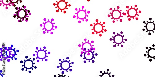 Light pink, red vector template with flu signs.