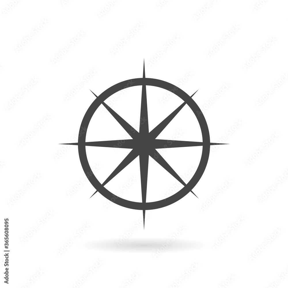 Compass icon with shadow