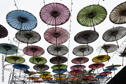 Many umbrellas of many colors
