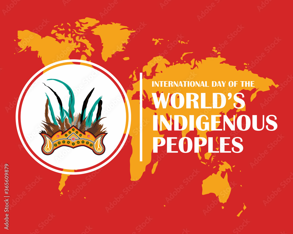 International Day of the Worlds Indigenous Peoples poster. Vector ...