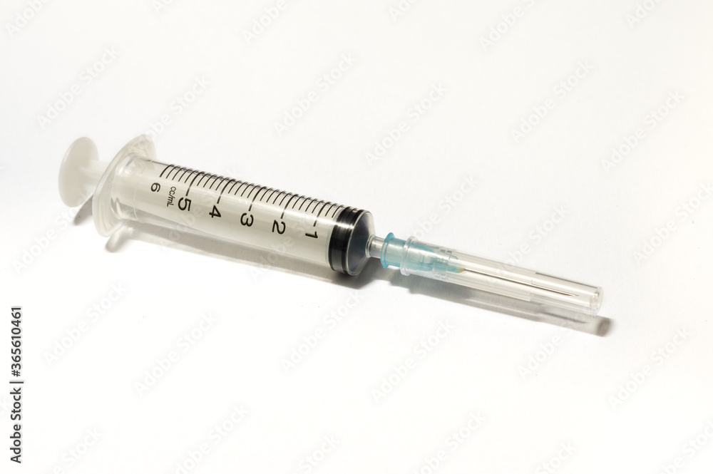 Medical syringe isolated on white background. Medical syringe isolated on white background.