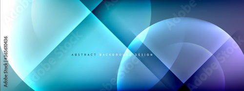 Vector abstract background - circle and cross on fluid gradient with shadows and light effects. Techno or business shiny design templates for text