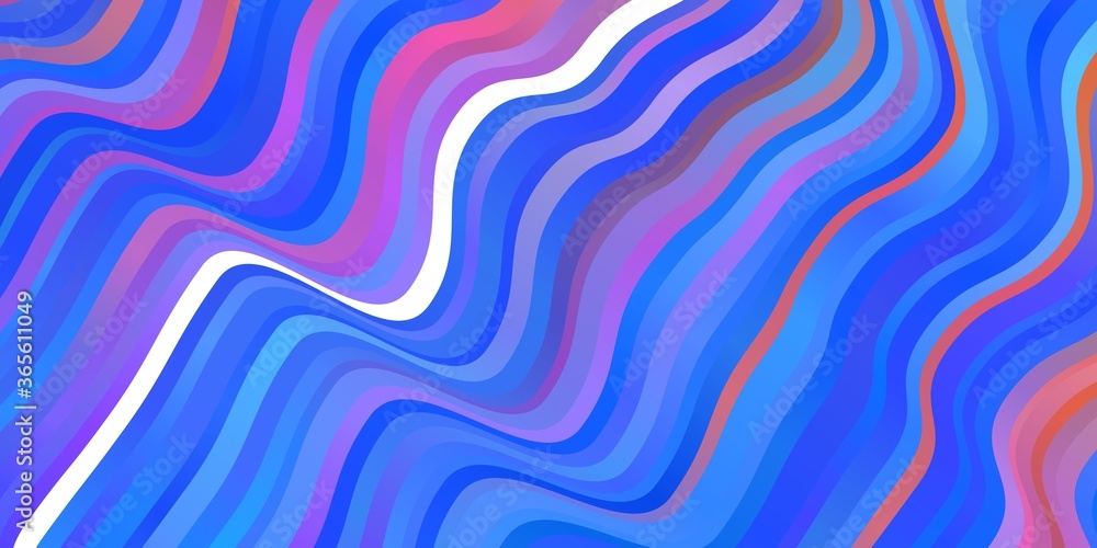 Light Blue, Yellow vector background with bent lines.