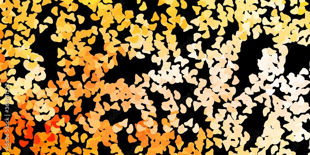 Obraz premium Dark orange vector texture with memphis shapes.